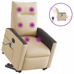 VidaXL 3324077, Tissu, Crème, Noir, mousse, 110 kg, 690 mm, 860 mm