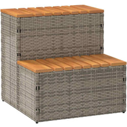 Vidaxl - Marche bain à remous gris 50x50x50,5cm polyrotin acacia massif