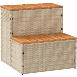 Vidaxl - Marche bain remous beige 50x50x50,5 cm polyrotin acacia massif