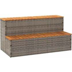 Marche bain remous gris 100x50x50,5 cm polyrotin acacia massif Vidaxl