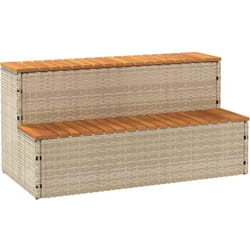 Vidaxl - Marche bain remous beige 100x50x50,5 cm polyrotin acacia massif