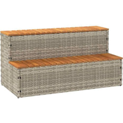 Vidaxl - Marche bain à remous gris clair 100x50x50,5 cm acacia massif