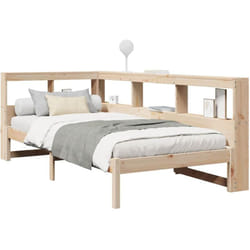 Lit bibliothèque sans matelas 100x200 cm bois massif de pin Vidaxl