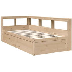Lit bibliothèque sans matelas 100x200 cm bois massif de pin Vidaxl