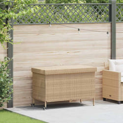Vidaxl - Boîte de rangement de jardin et roues résine tressée