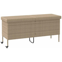 Vidaxl - Boîte rangement jardin roues beige 160x55x75 cm résine tressée