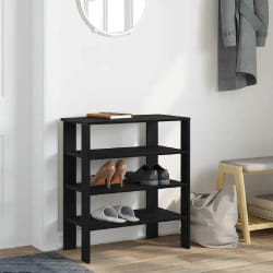 vidaXL Étagère à chaussures noir bois d'ingénierie