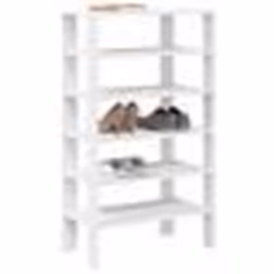 vidaXL Étagère à chaussures blanc 61x32x105 cm bois dingénierie rangement de chaussures armoire de rangement de 859860