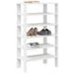 vidaXL Étagère à chaussures blanc 61x32x105 cm bois dingénierie rangement de chaussures armoire de rangement de 859860