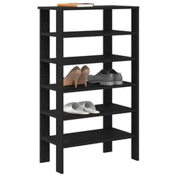 vidaXL Étagère à chaussures noir 61x32x105 cm bois d'ingénierie