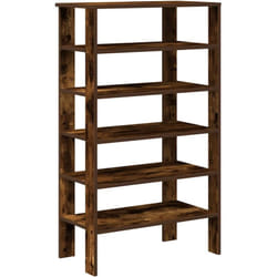 Tagère à chaussures chêne fumé 61x32x105 cm bois d'ingénierie Vidaxl