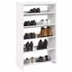vidaXL Étagère à chaussures blanc 60x25x100 cm bois dingénierie rangement de chaussures armoire de rangement de 859869