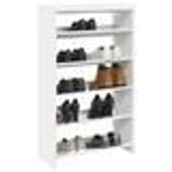 vidaXL Étagère à chaussures blanc 60x25x100 cm bois dingénierie rangement de chaussures armoire de rangement de 859869