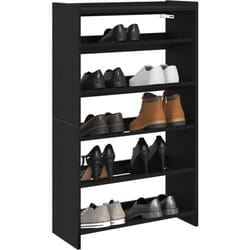 Vidaxl - tagère à chaussures noir 60x25x100 cm bois d'ingénierie