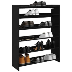 vidaXL Étagère à Chaussures Noir - 80x25x100 cm