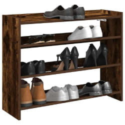 vidaXL Étagère à chaussures chêne fumé 80x25x62 cm bois d'ingénierie