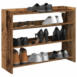 vidaXL Étagère à chaussures vieux bois 80x25x62 cm