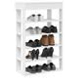 vidaXL Étagère à chaussures blanc 60x30x98 cm bois dingénierie rangement de chaussures armoire de rangement de 859923