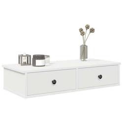vidaXL Étagère murale avec tiroirs blanc 80x31x17 cm bois dingénierie 859950