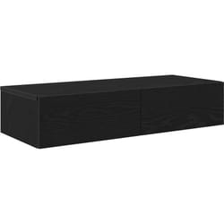 Tagère murale avec tiroirs noir 80x33x17 cm bois d'ingénierie Vidaxl