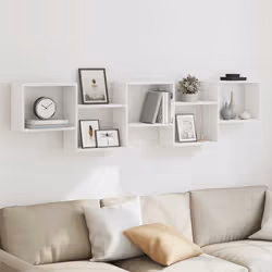 VidaXL 859995 étagères Bois Blanc - Vue supplémentaire 3