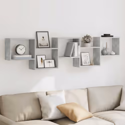 VidaXL 859998 étagères Bois Gris - Vue supplémentaire 3