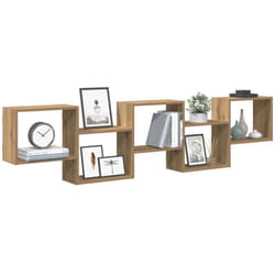 vidaXL Étagère cube murale 5 compartiments chêne artisanal