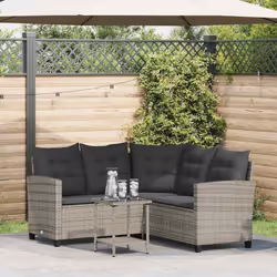 Ce canapé de jardin en forme de L est le complément parfait de votre jardin, terrasse ou patio, offrant un espace confortable ...