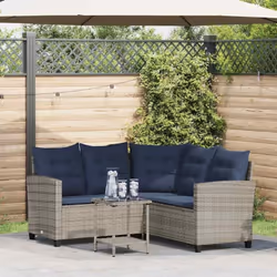 Ce canapé de jardin en forme de L est le complément parfait de votre jardin, terrasse ou patio, offrant un espace confortable ...