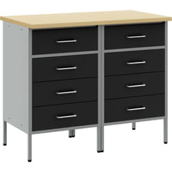 Vidaxl - Armoire de travail 2 pcs Noir et Gris en bois d'ingénierie et acier