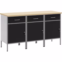 Cette armoire de travail est pratique avec un look stylé en noir et gris qui s'adapte à tous les ateliers. Son cadre en acier ...
