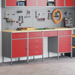 Vidaxl - Placard De Travail Avec Tiroir 4 Pcs Rouge 200 X 55 X 85 Cm