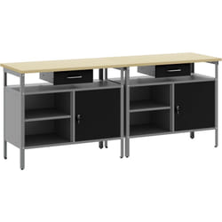 Vidaxl - Set de banc de travail 2 pièces en acier noir