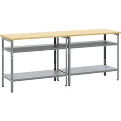 Set de table de travail gris en acier, 2 pièces Vidaxl