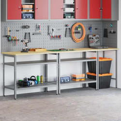 Ensemble D'Établi Avec Étagère Avec Stockage Gris Acier Vidaxl