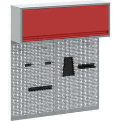 Ensemble De Cabinet À Outils Et Panneau Perforé En 3 Pièces  Mural En Métal Rouge Vidaxl