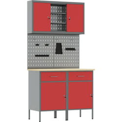 Ensemble De 6 Pièces De Banc De Travail En Acier Rouge Vidaxl