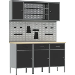 Vidaxl - Set de banc de travail 7 pièces en acier noir