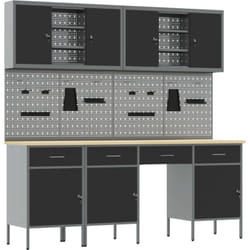 Vidaxl - Set de banc de travail de 10 pièces en acier noir
