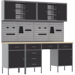 Cette armoire de travail industrielle est idéale comme espace de travail solide ou pour le stockage. Parfaite pour ceux qui o ...