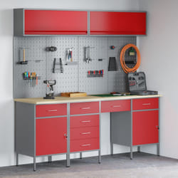 Set De Banc De Travail De 10 Pièces En Acier Rouge Vidaxl