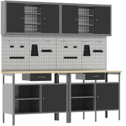 Vidaxl - Set de banc de travail 8 pièces en acier noir