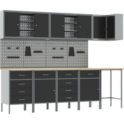 Vidaxl - Ensemble de bureau et panneau perforé 12 pièces Noir mdf et métal