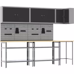 Cette table de rangement d'outils d'angle avec hauteur ajustable est un must pour votre atelier ou garage. Avec un design ind ...