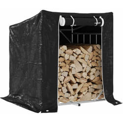 Portant de bois de chauffage et housse de pluie acier galvanisé - Vidaxl