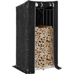 Vidaxl - Portant de bois de chauffage et housse de pluie acier galvanisé