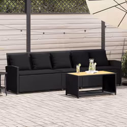 Détendez-vous et profitez de l'extérieur dans ce confortable canapé de jardin 5 places ! Matériau durable : la résine tressée ...