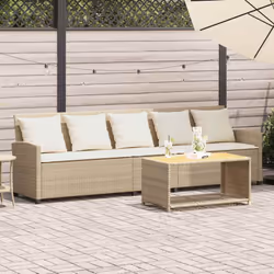 Détendez-vous et profitez de l'extérieur dans ce confortable canapé de jardin 5 places ! Matériau durable : la résine tressée ...