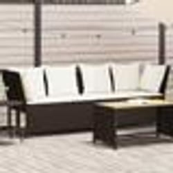 vidaXL Canapé de jardin avec coussins marron résine tressée