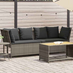 Vidaxl - Canapé de jardin avec coussins Gris Résine tressée
